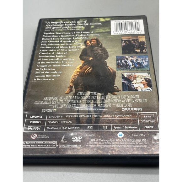 First Knight DVD 2006 Columbia Pictures 134 minutes PG-13 English Sean READ - Picture 3 of 3